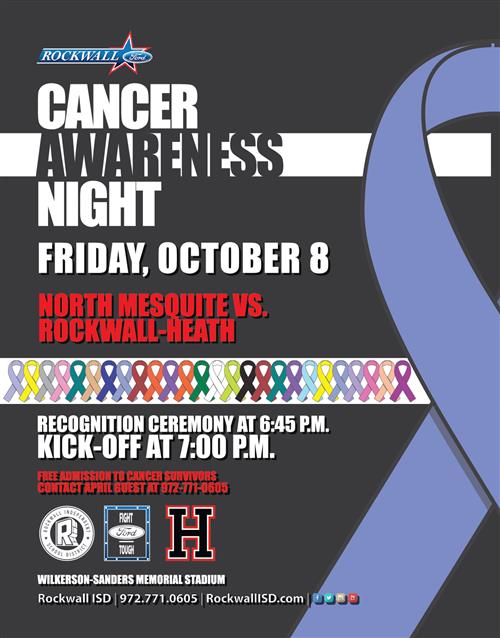 Rockwall ISD and Rockwall Ford to Host Cancer Awareness Night October 8